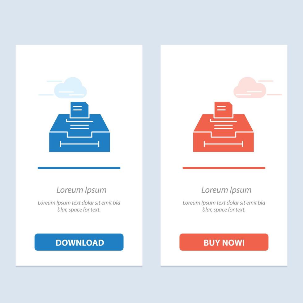 Data Archive Business Information  Blue and Red Download and Buy Now web Widget Card Template vector