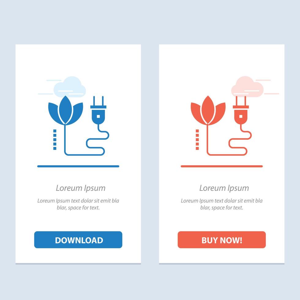 Biomass Energy Cable Plug  Blue and Red Download and Buy Now web Widget Card Template vector