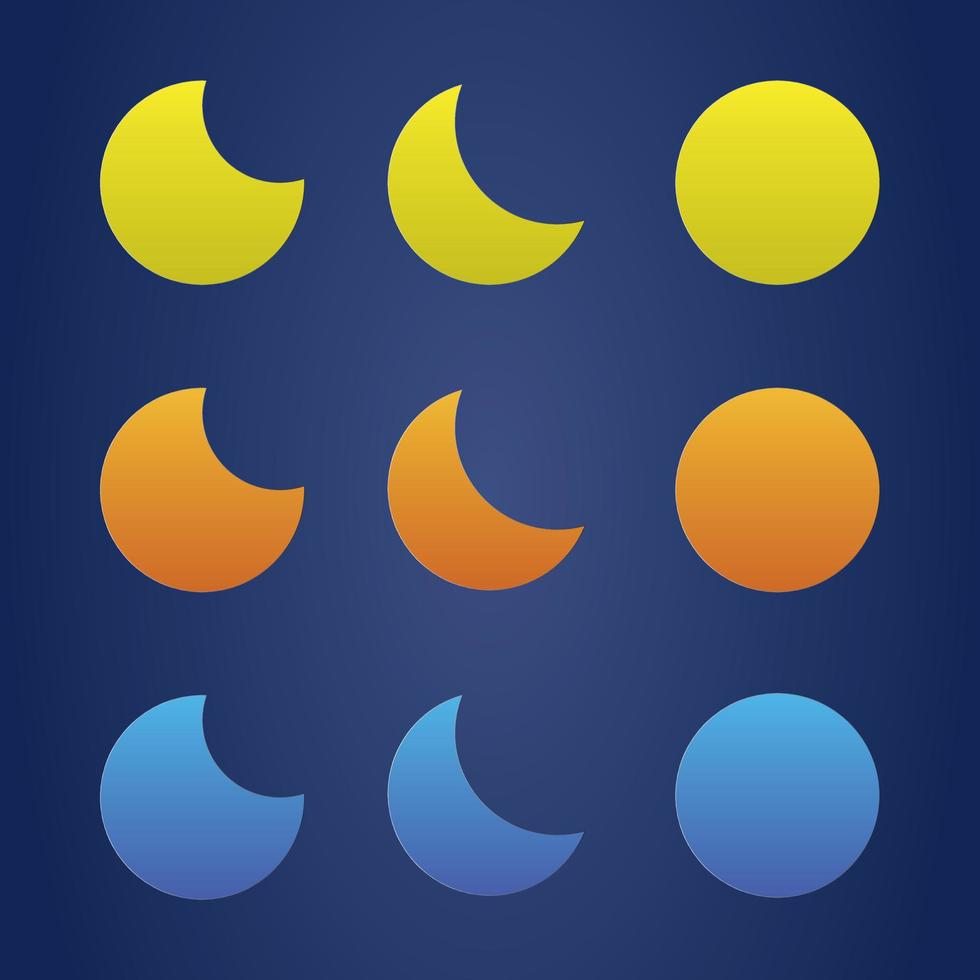 Flat Moon icon ui for button icon graphic vector printable in web , app , book , paper and other