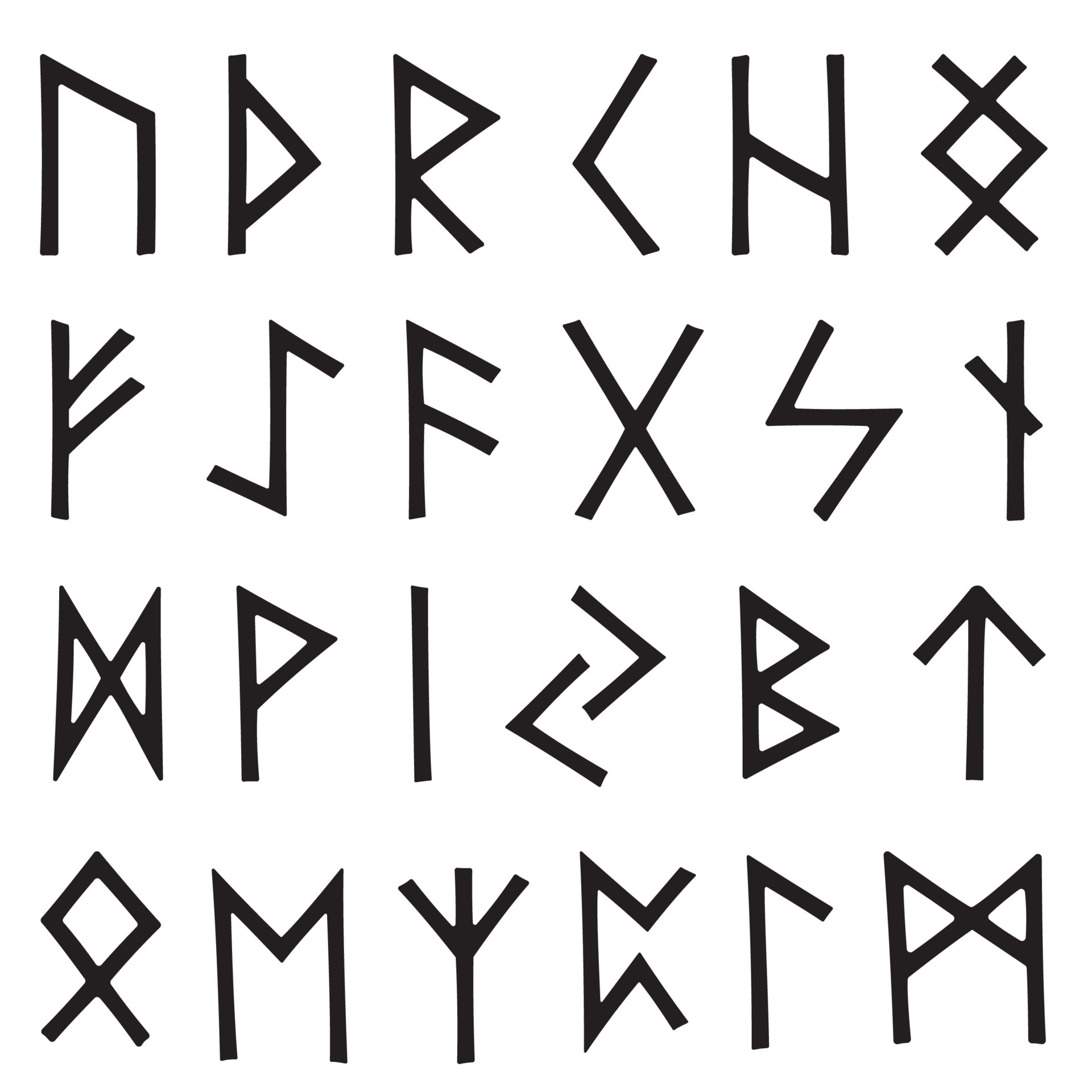 Viking Runes Set Rune Alphabet Futhark Mystical Symbols Esoteric 
