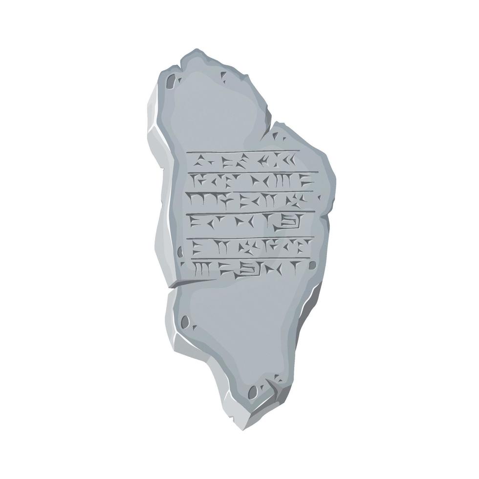 Akkadian cuneiform. Ancient Egyptian inscription on stone. vector