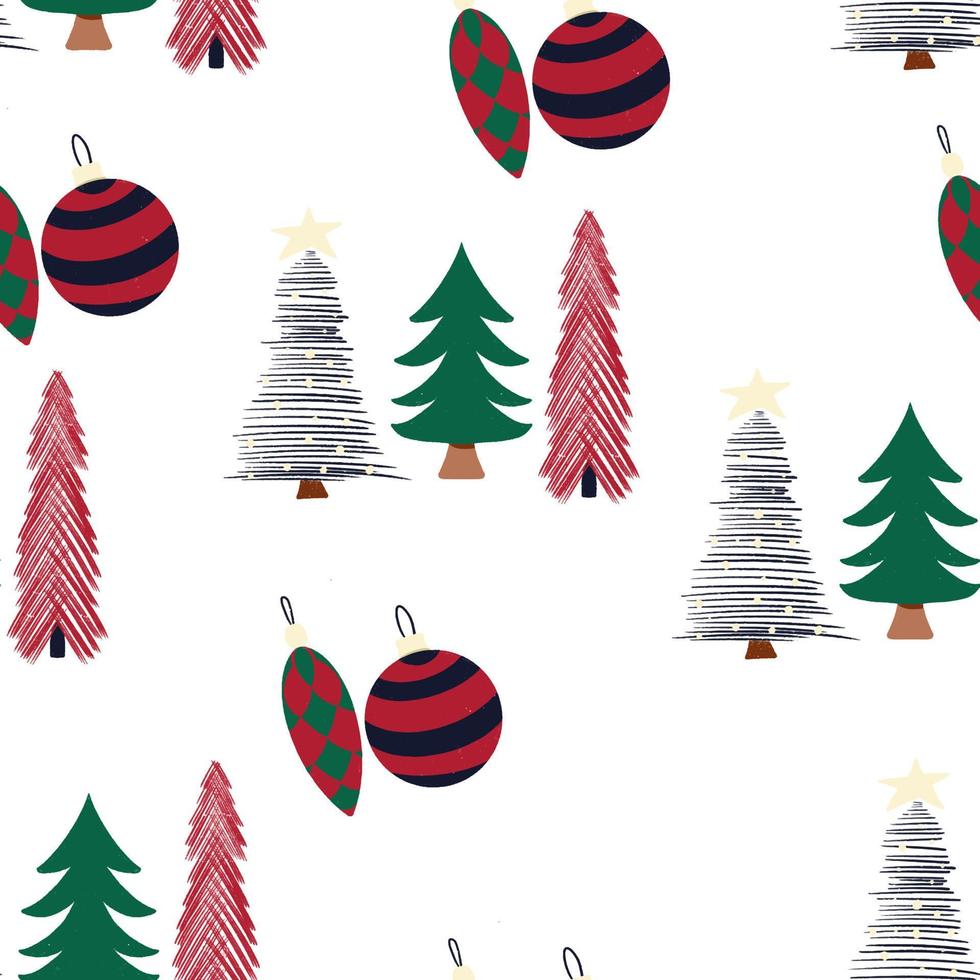 Seamless Christmas pattern with Christmas decorations and Christ vector