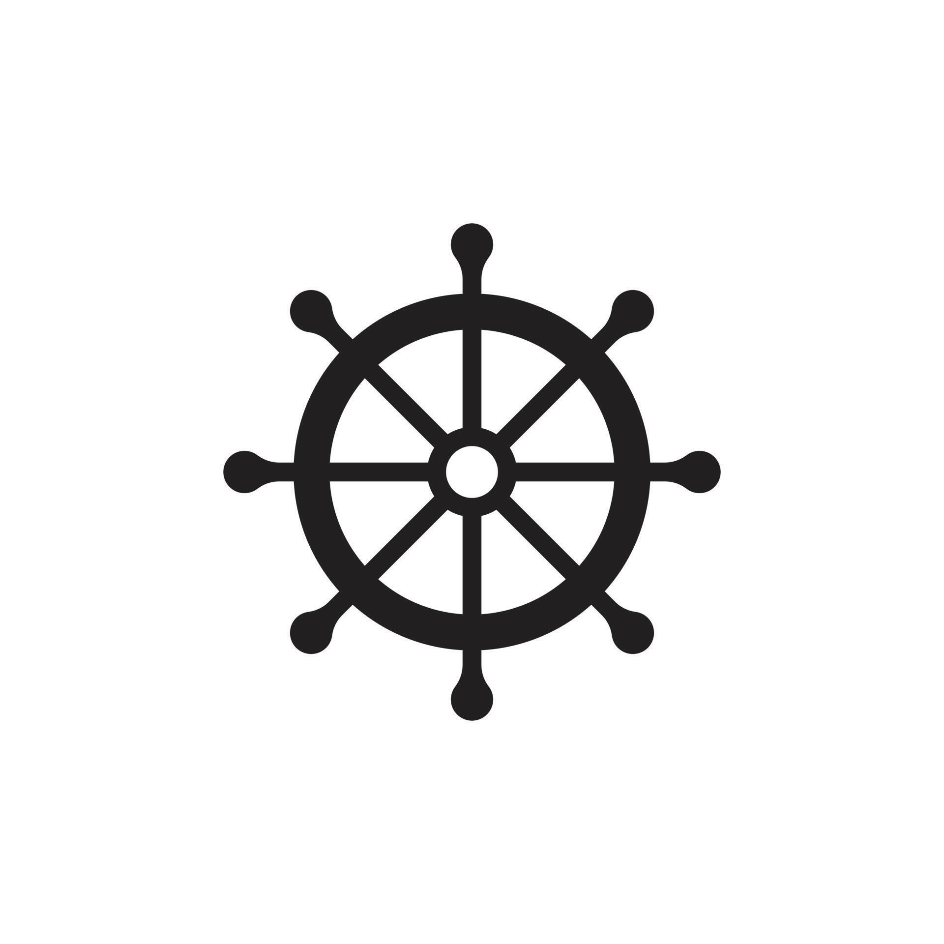 eps10 black vector Ship steering wheel abstract art icon isolated on