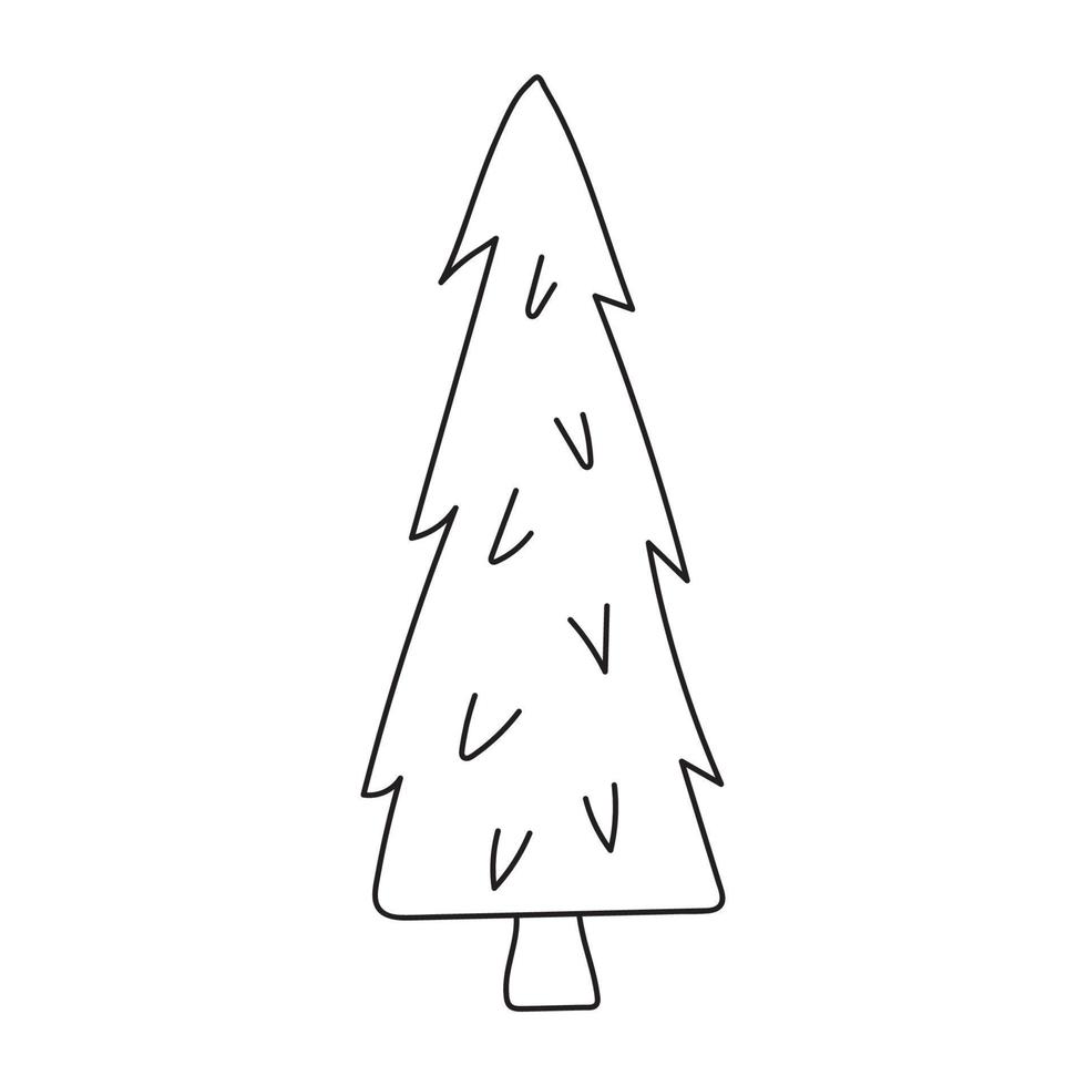 Hand drawn illustration christmas tree vector