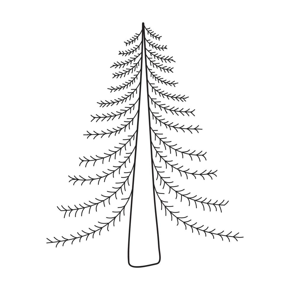 dibujado a mano ilustración árbol de navidad vector