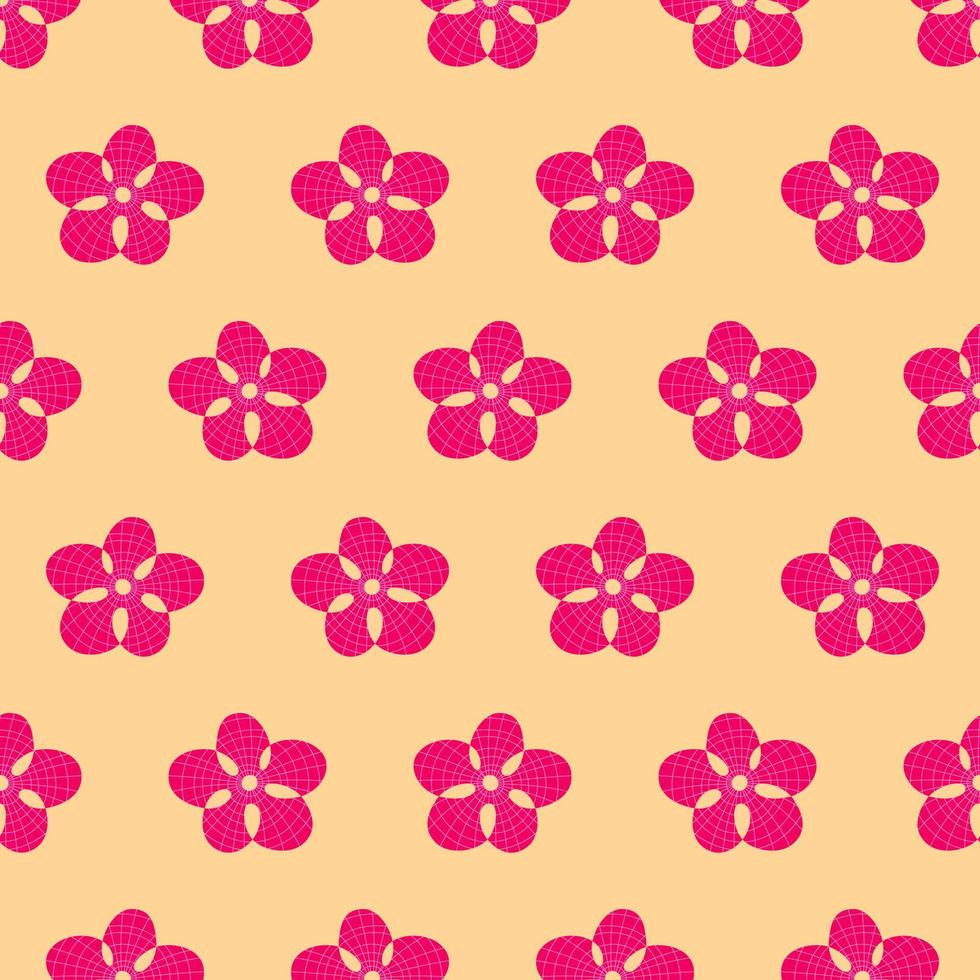 Seamless pink flower with lines rapport. Perfect for illustrations and customizations. vector