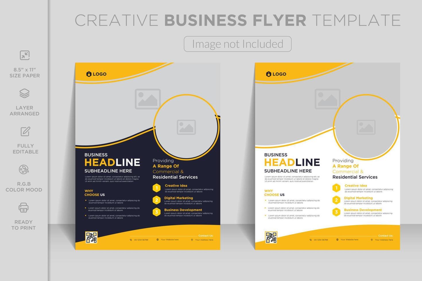 Professional modern webinar agency and corporate business flyer or brochure template design vector