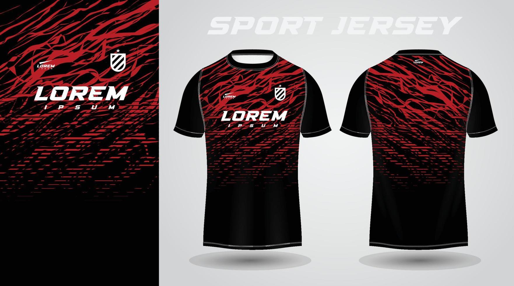 diseño de camiseta deportiva de camisa roja vector