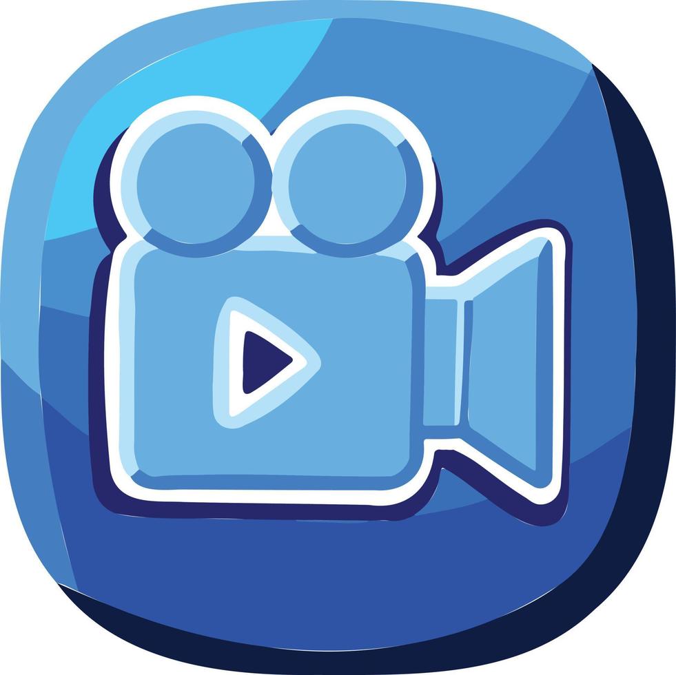 Video camera blue blue vector icon symbol