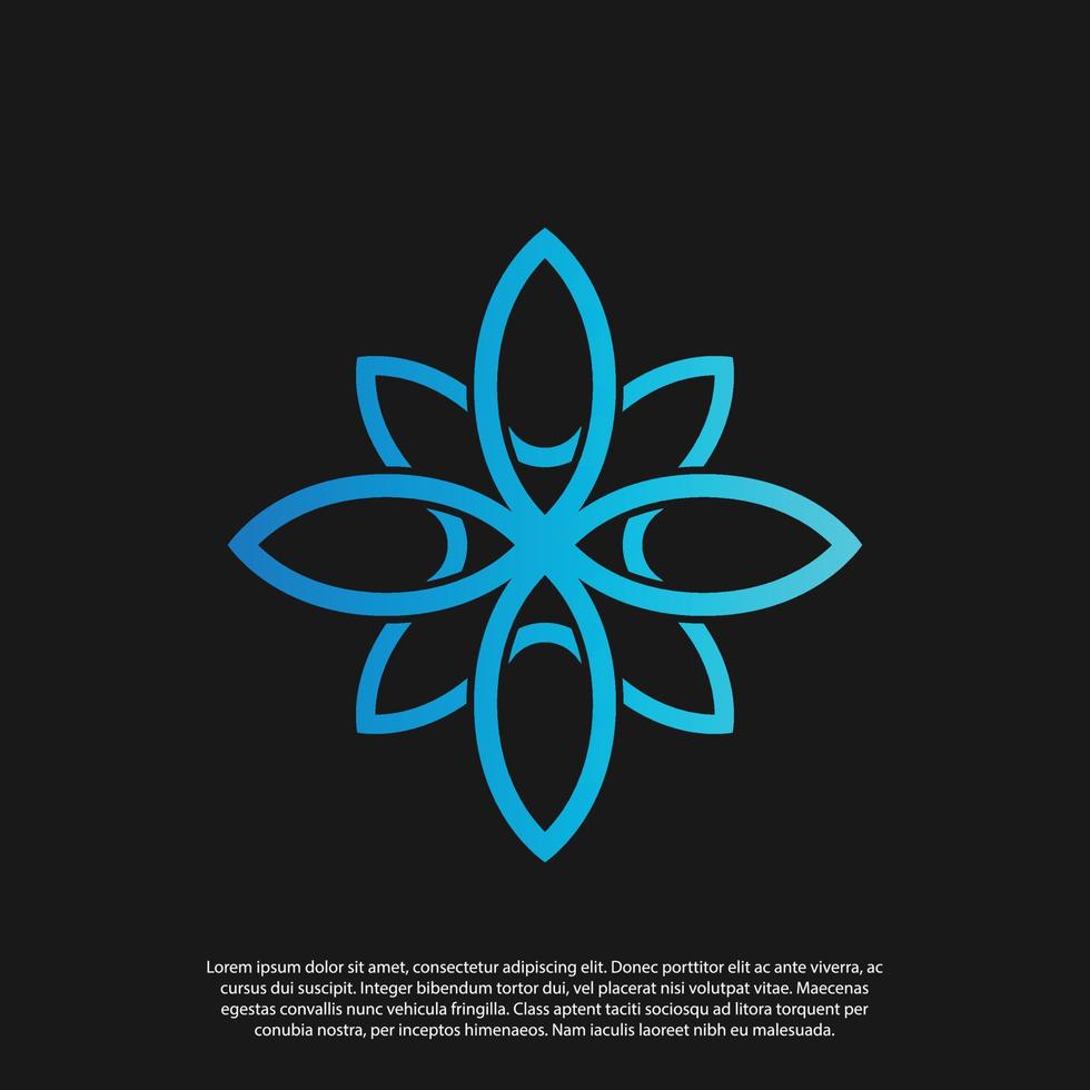 Illustration beauty minimalist flower line art logo, star and flower symbol vector