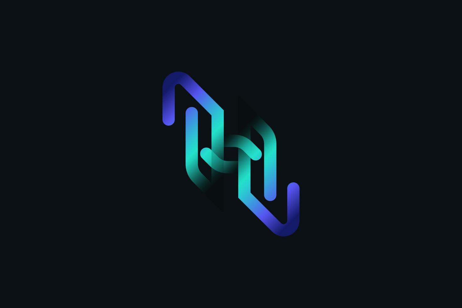 Abstract and Geometric Letter H Logo Design with Blue and Green Gradient Style. Modern Creative Logo, Suitable for Business and Technology Brand Identity vector