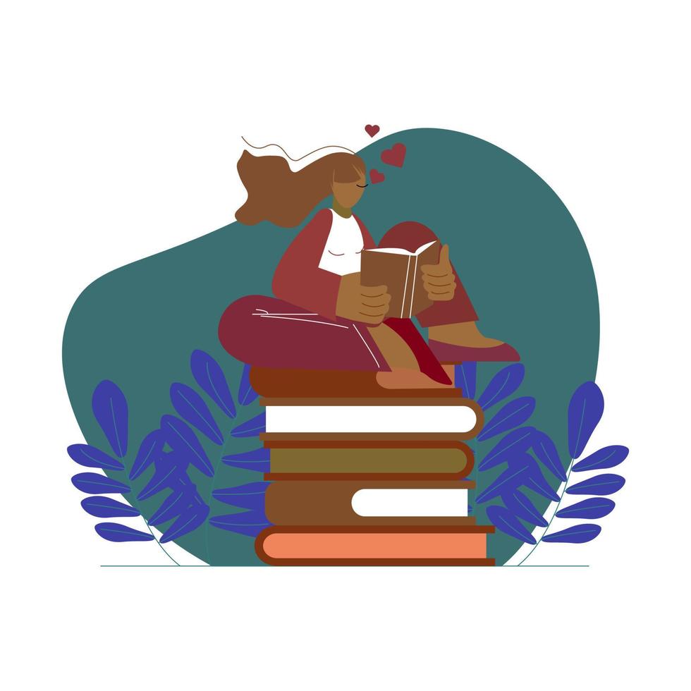 illustration of a stack of books vector