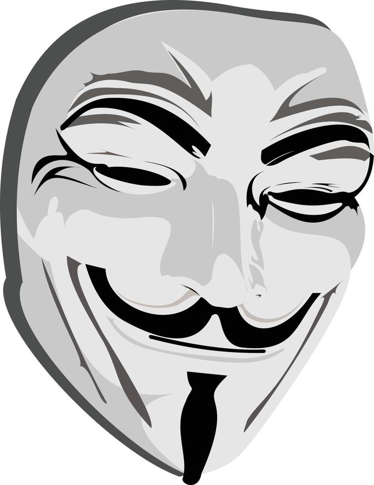 máscara vandita. Guy Fawkes Mask. El misterioso y enmascarado que busca cambiar la realidad política del país y al mismo tiempo busca venganza. vector