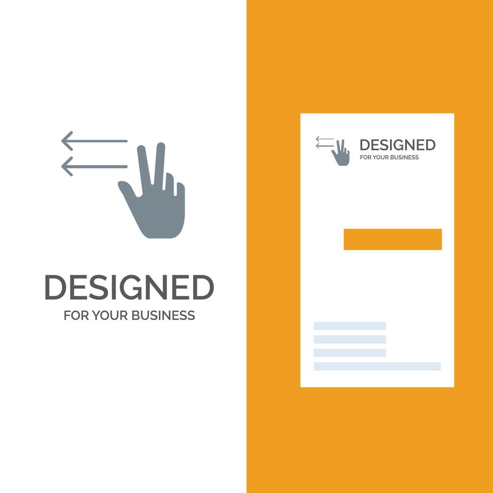 Fingers Gesture Lefts Grey Logo Design and Business Card Template vector