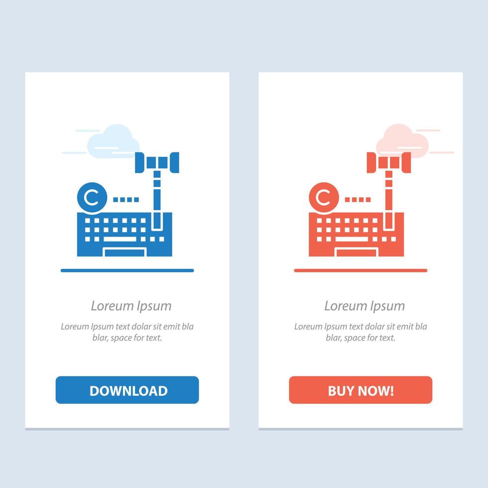 Copyright Digital Internet Law Lawyer  Blue and Red Download and Buy Now web Widget Card Template vector