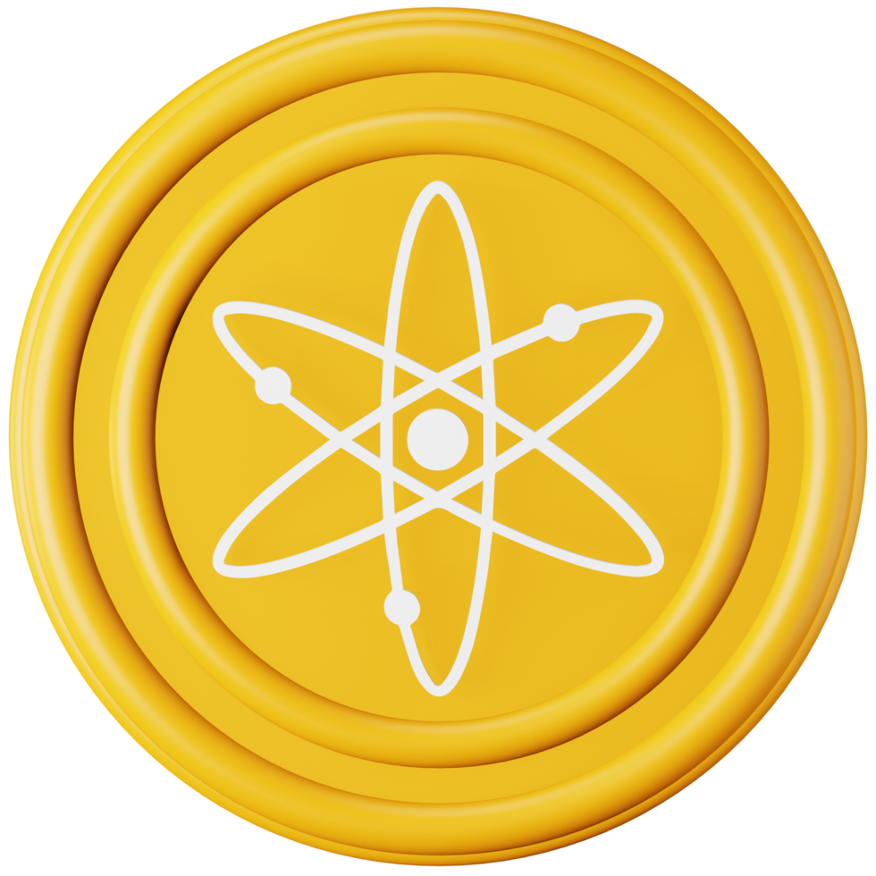 Cosmos ATOM 3d rendering isometric icon. png