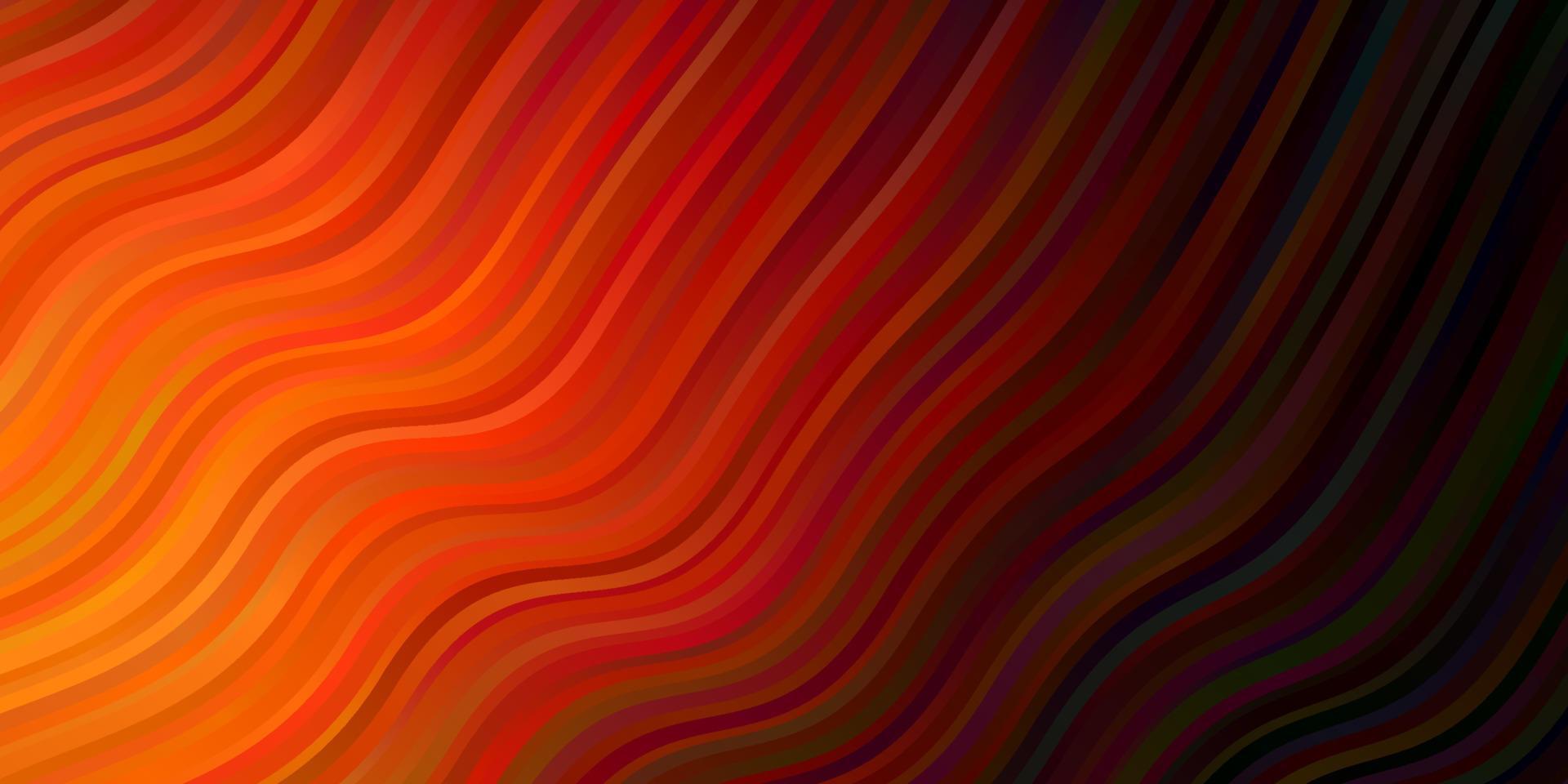 Dark Orange vector pattern with curved lines.