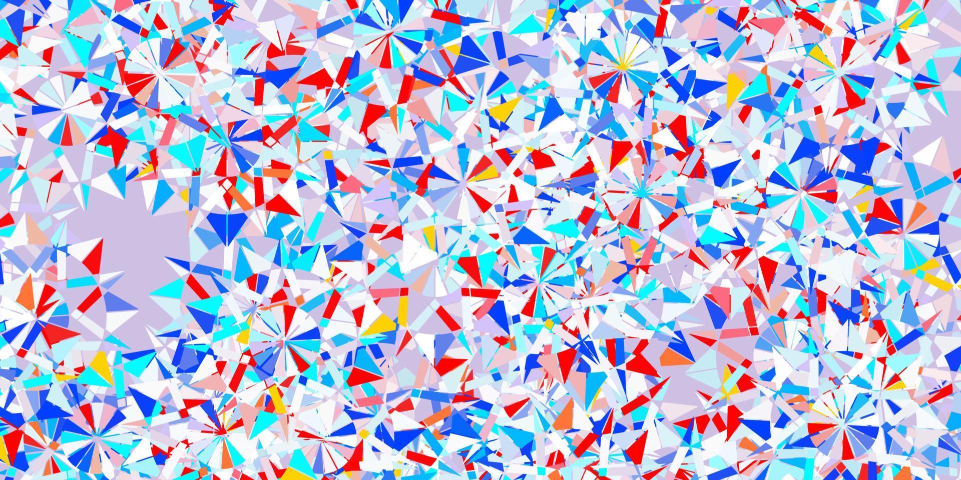 Light blue, red vector template with ice snowflakes.