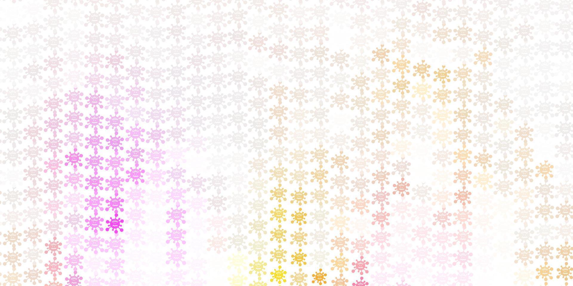 Light Pink, Red vector backdrop with virus symbols.