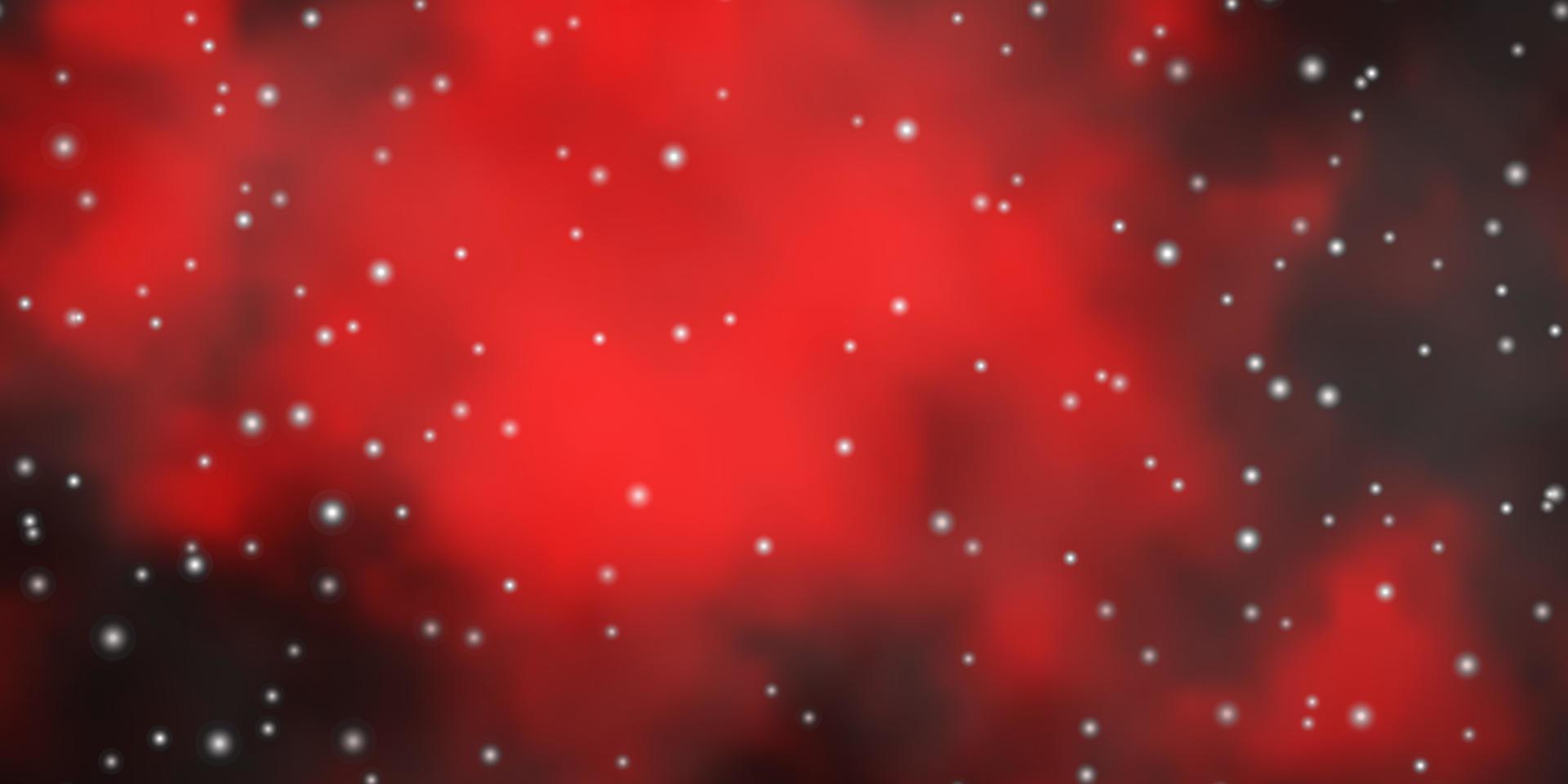 Dark Red vector template with neon stars.