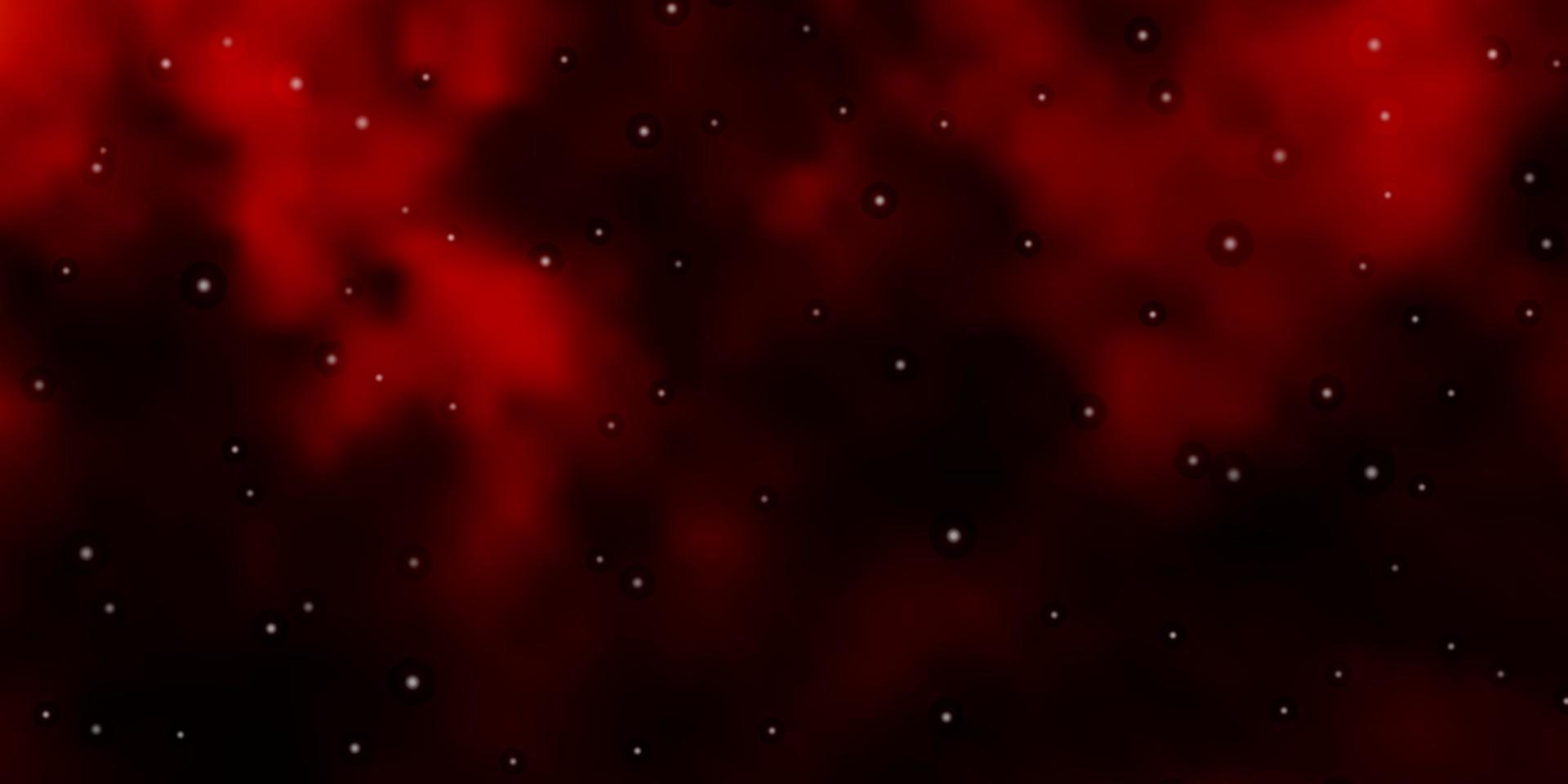 Dark Red vector background with small and big stars.