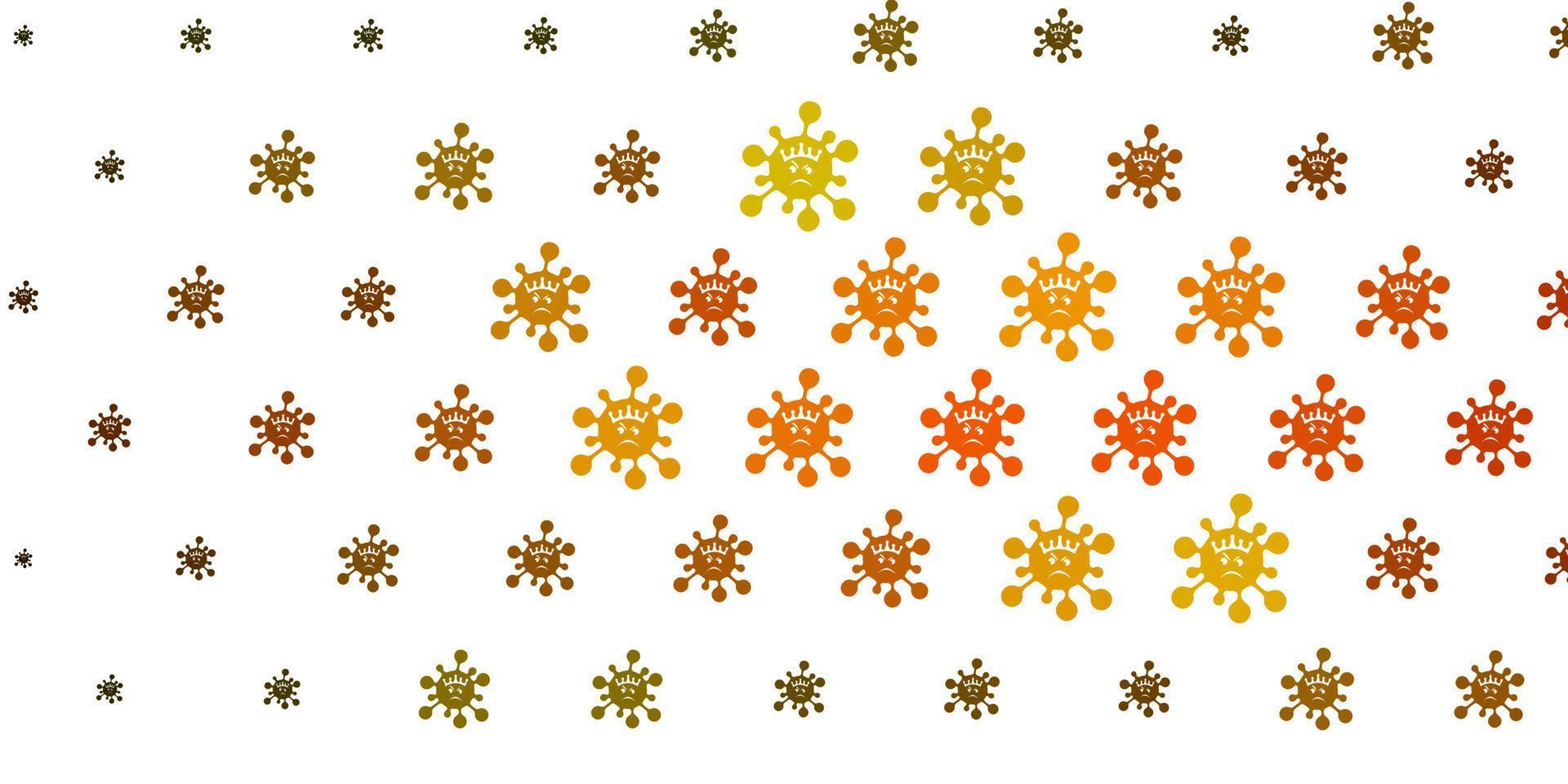 Light Green, Yellow vector backdrop with virus symbols.