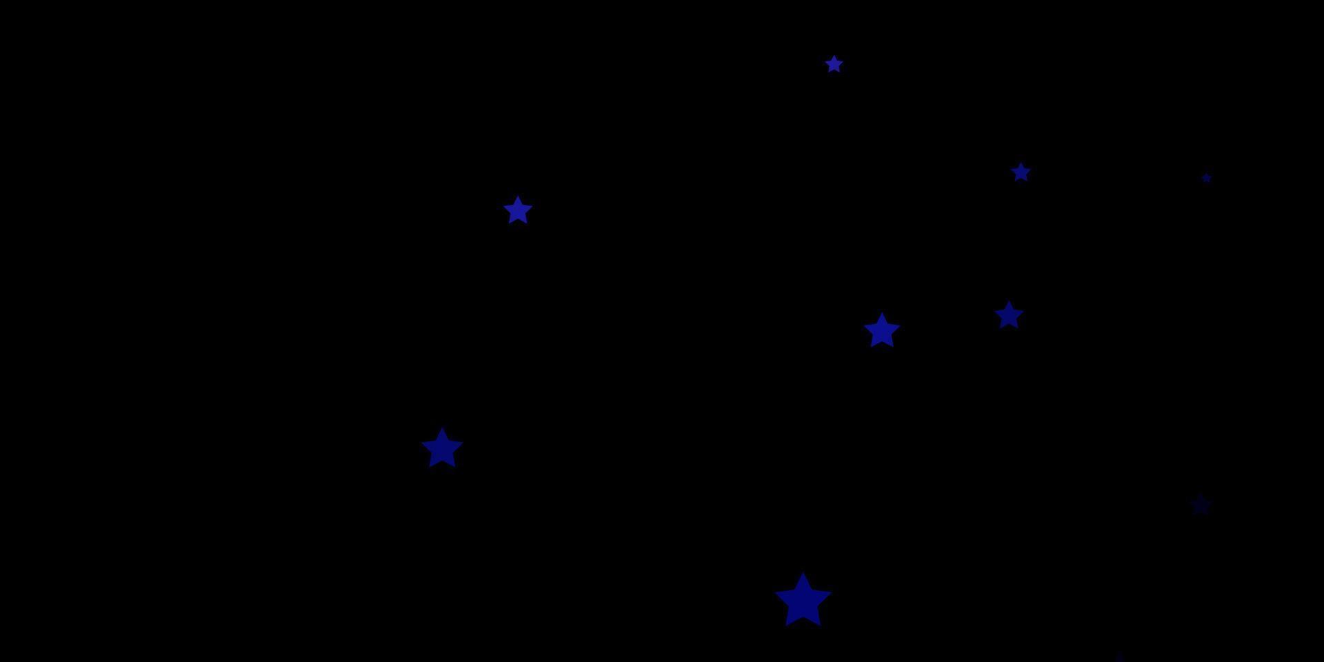 diseño de vector azul oscuro con estrellas brillantes.