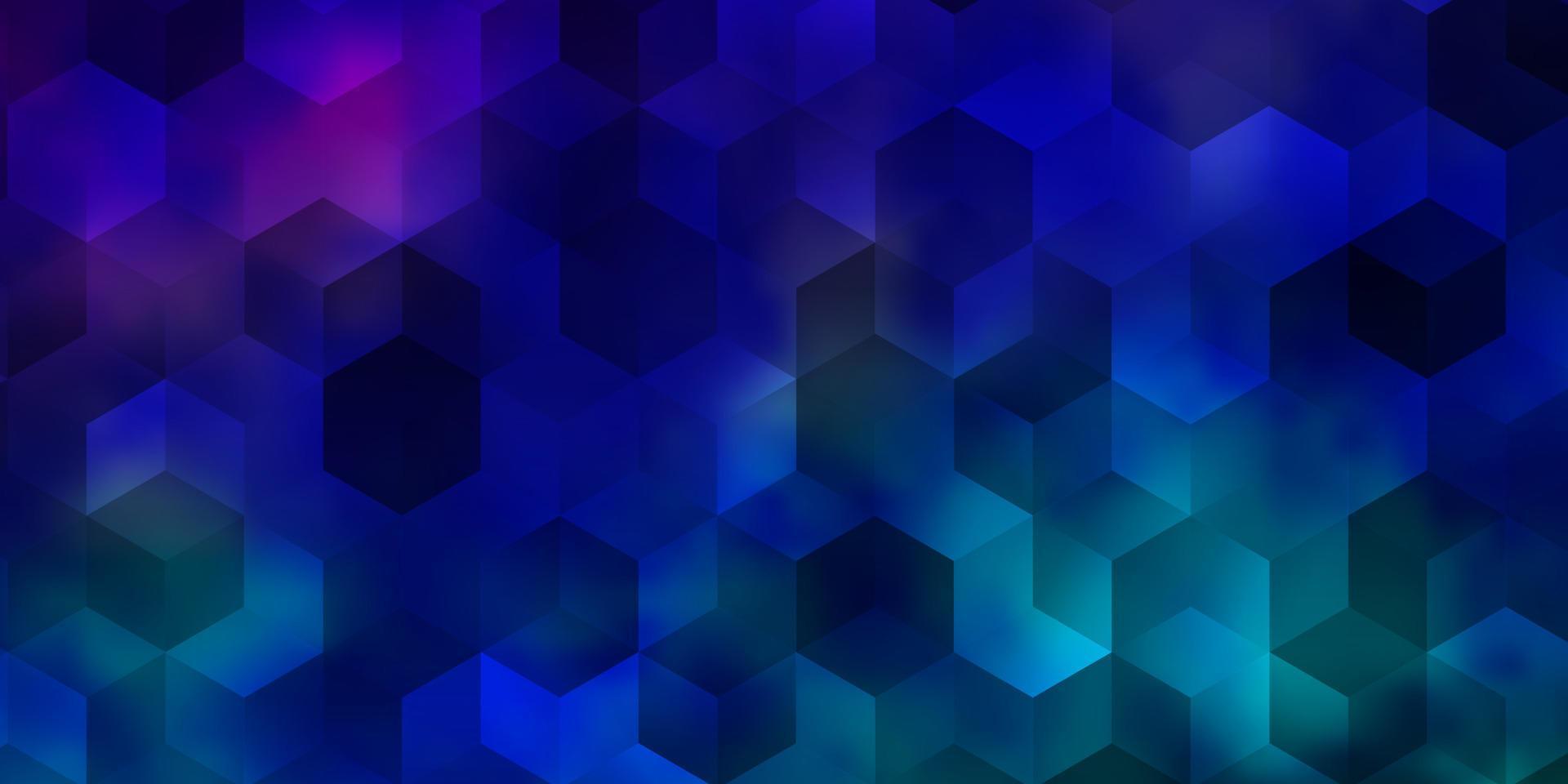 Fondo de vector multicolor claro con hexágonos.