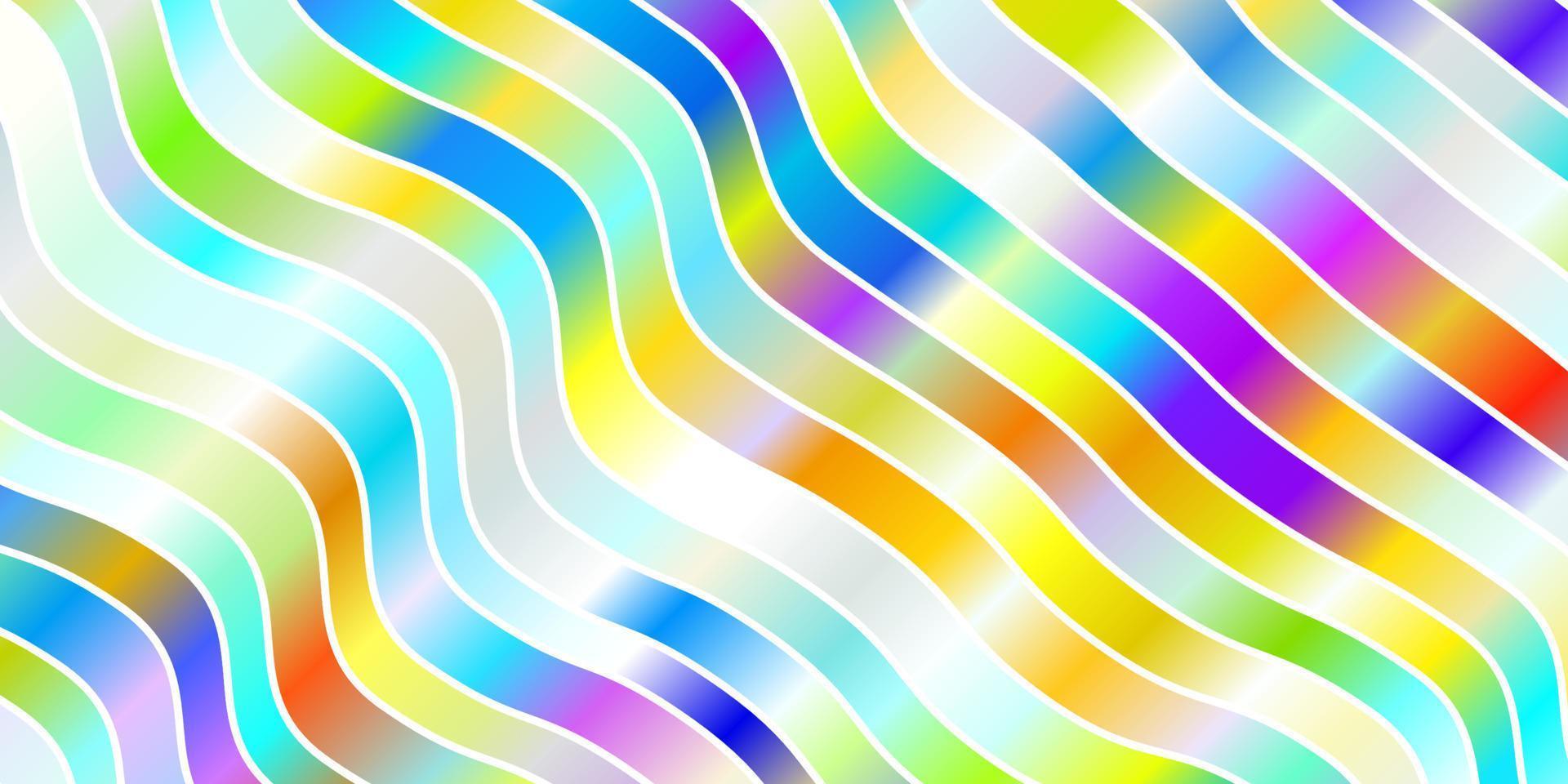Fondo de vector multicolor claro con líneas torcidas.
