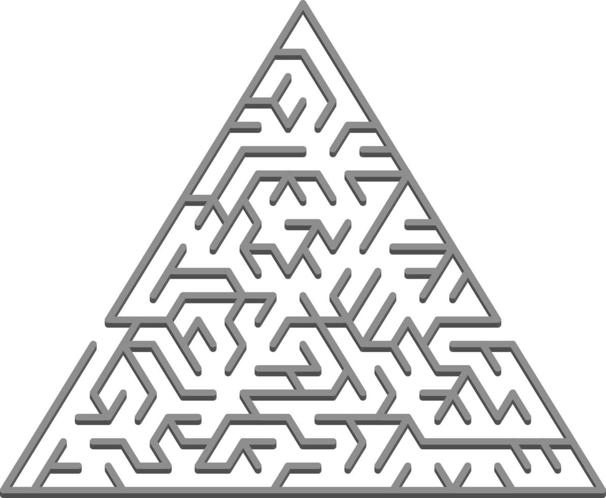 Vector pattern with a gray triangular 3D labyrinth.