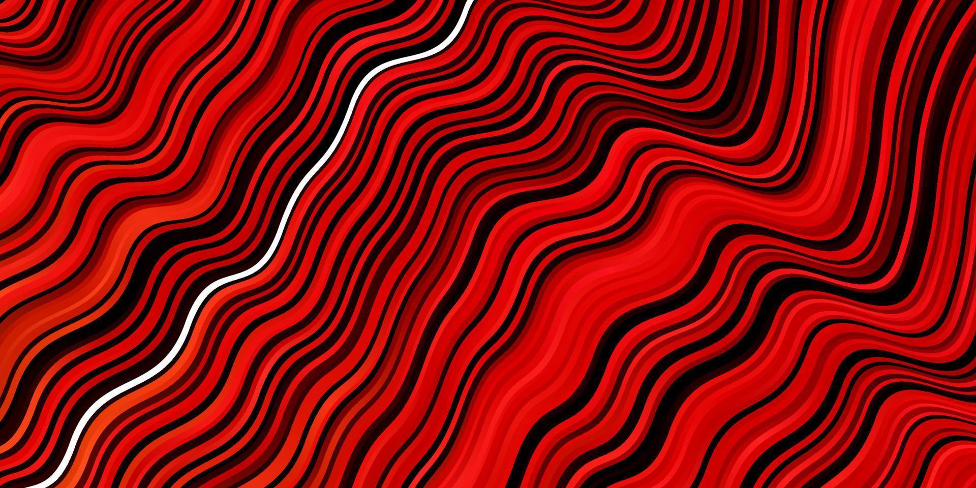 Dark Red, Yellow vector pattern with curved lines.