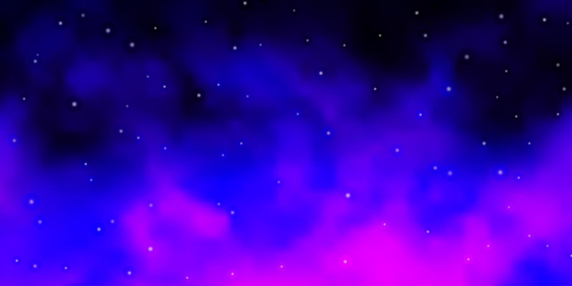 textura de vector violeta claro, rosa con hermosas estrellas.