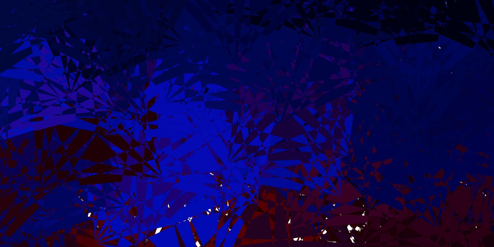 Dark Blue, Red vector background with polygonal forms.