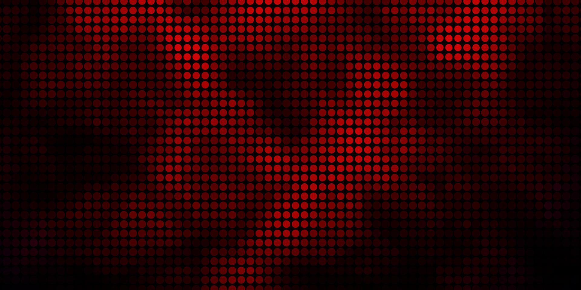 Dark Red vector background with circles.