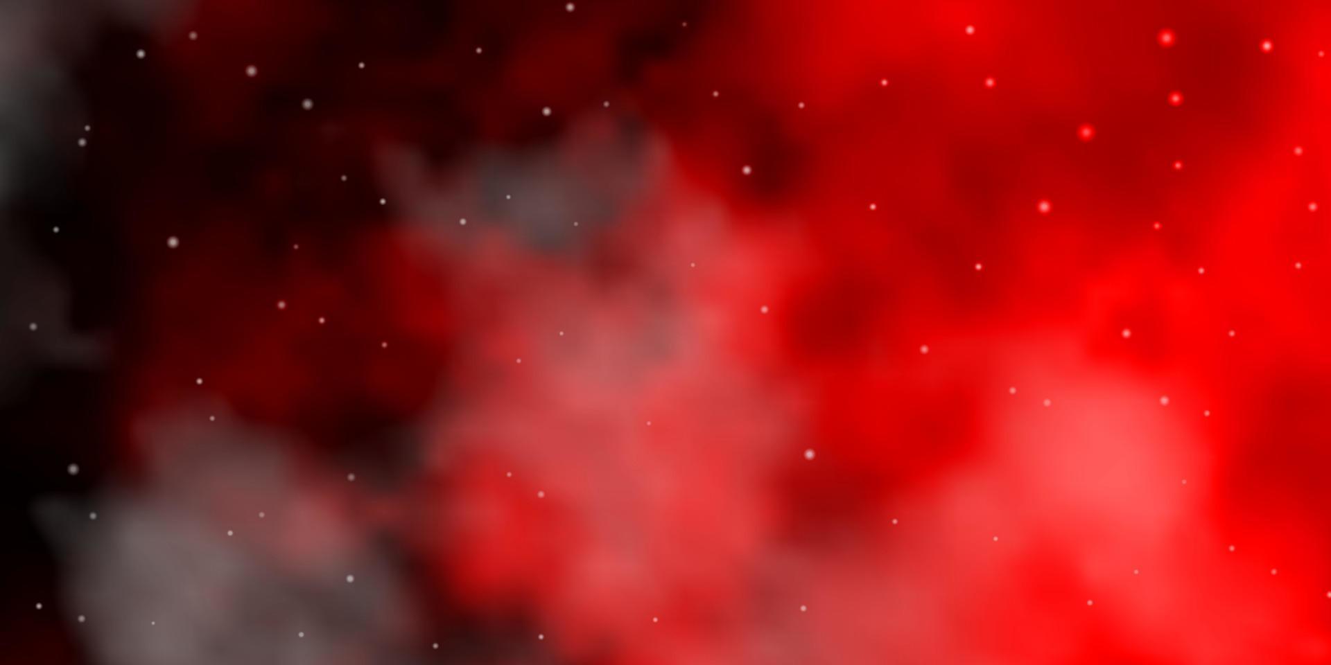 Dark Red vector background with small and big stars.