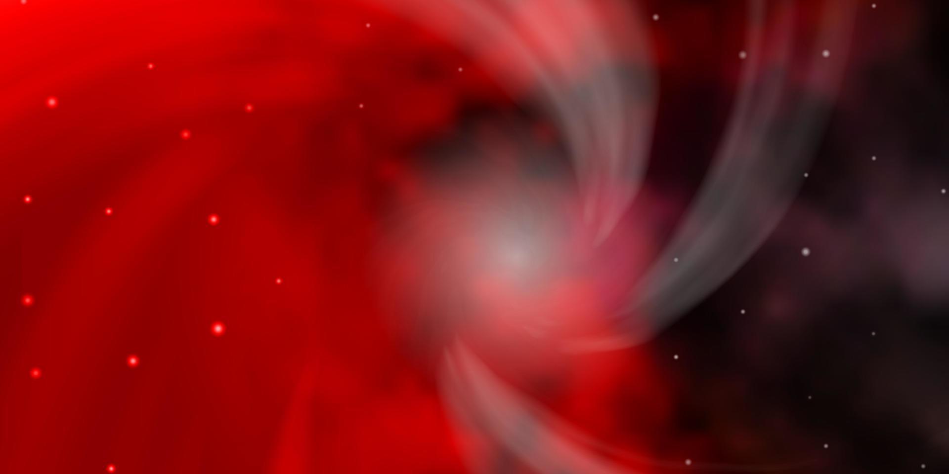Dark Red vector background with small and big stars.
