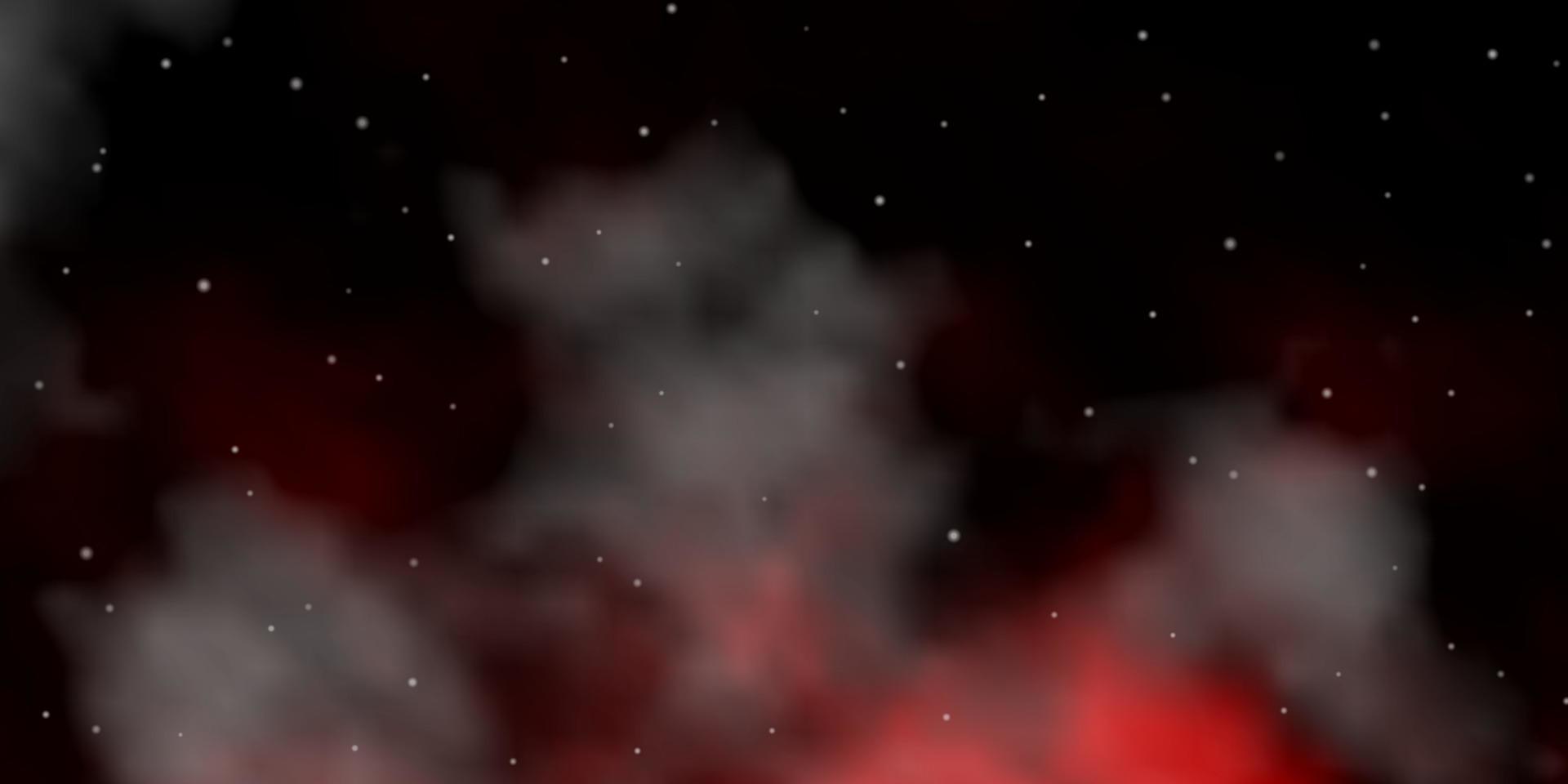 Dark Red vector background with colorful stars.