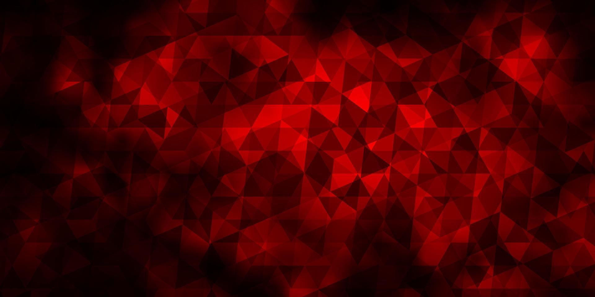 Dark Red vector backdrop with lines, triangles.