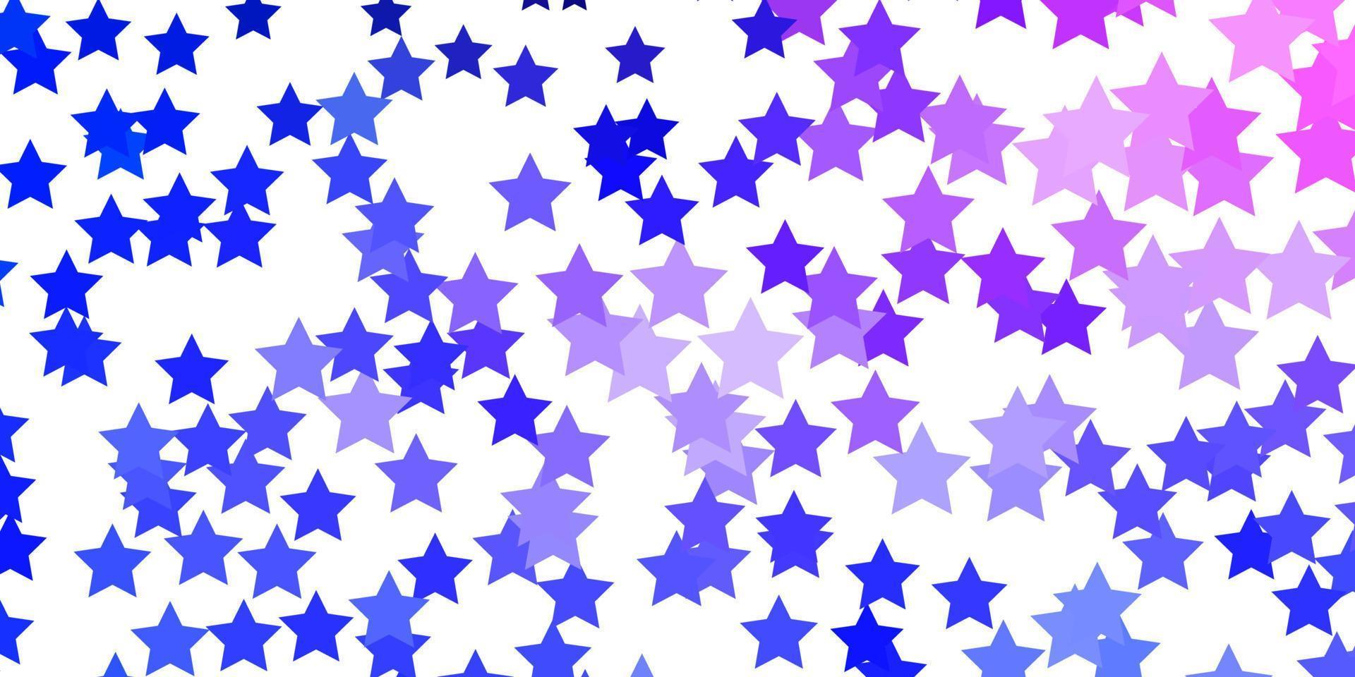 textura de vector de color rosa claro, azul con hermosas estrellas.