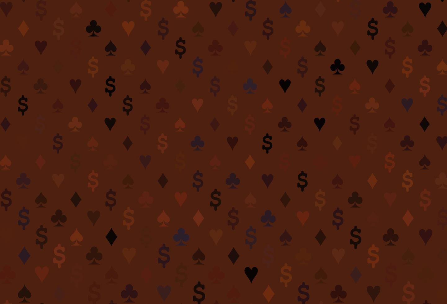 Dark red vector pattern with symbol of cards.