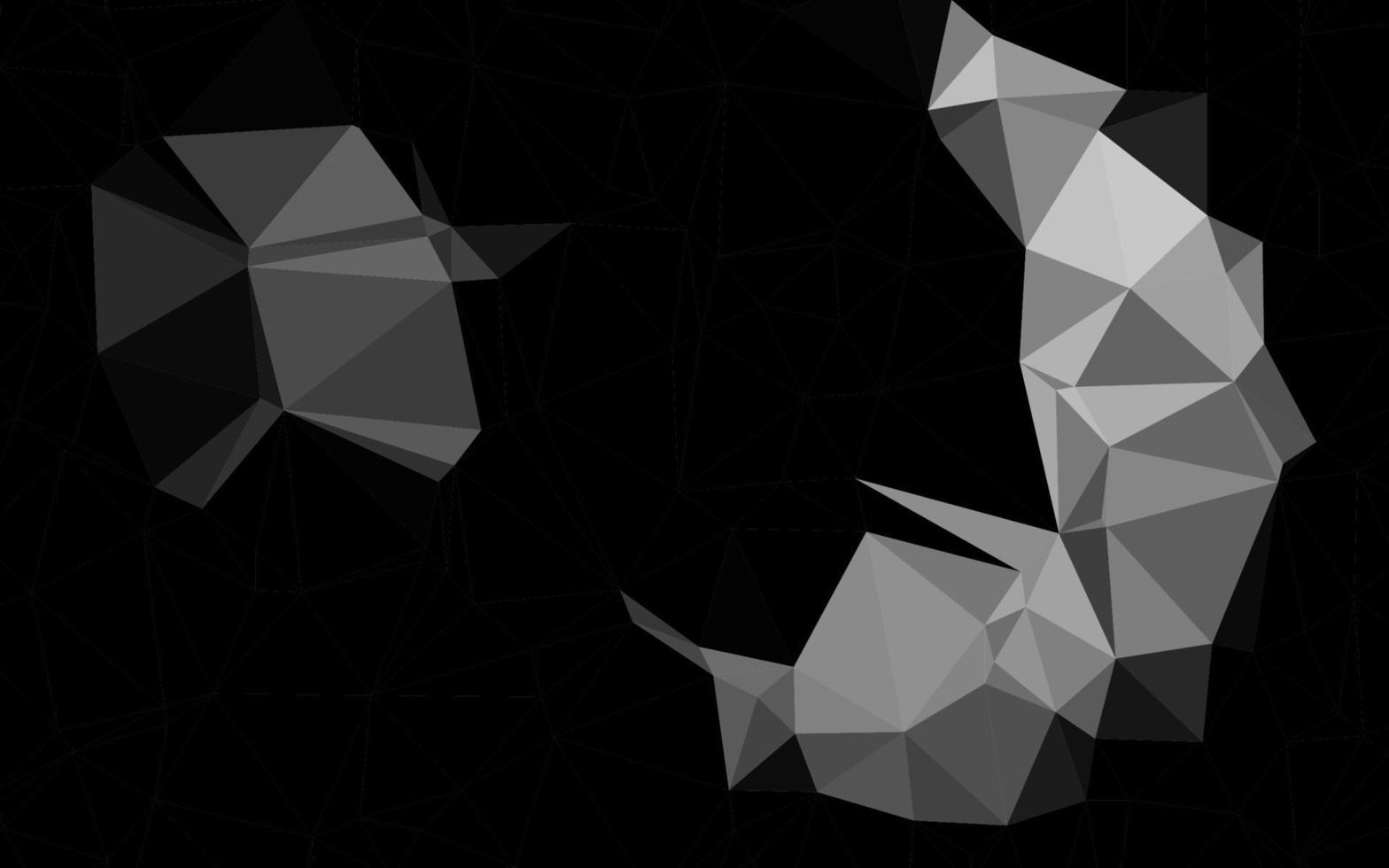 Plantilla de mosaico de triángulo de vector gris plateado oscuro.