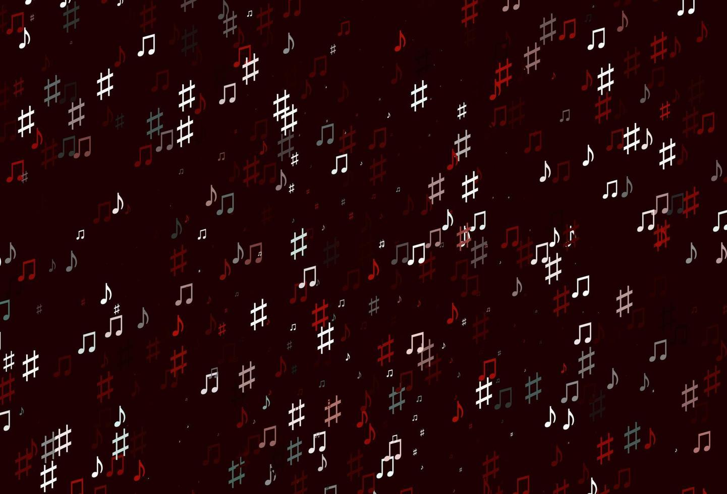 Light Red vector pattern with music elements.