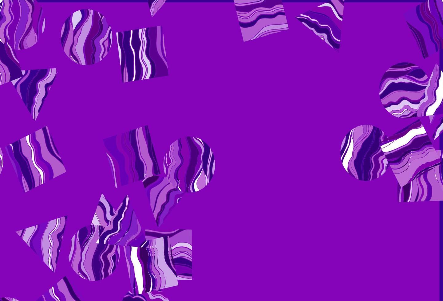 Telón de fondo de vector púrpura claro con líneas, círculos, rombos.