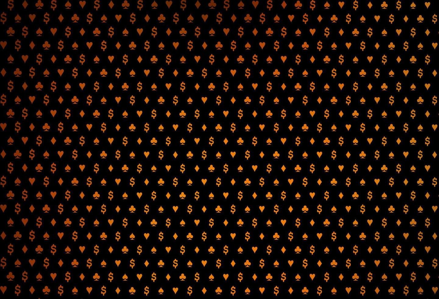 Dark yellow, orange vector pattern with symbol of cards.