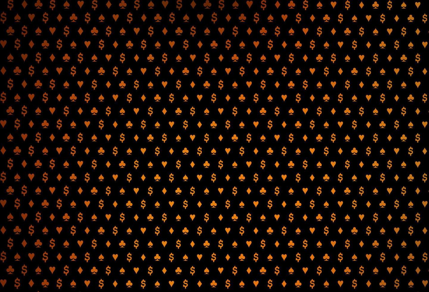 Dark yellow, orange vector pattern with symbol of cards.