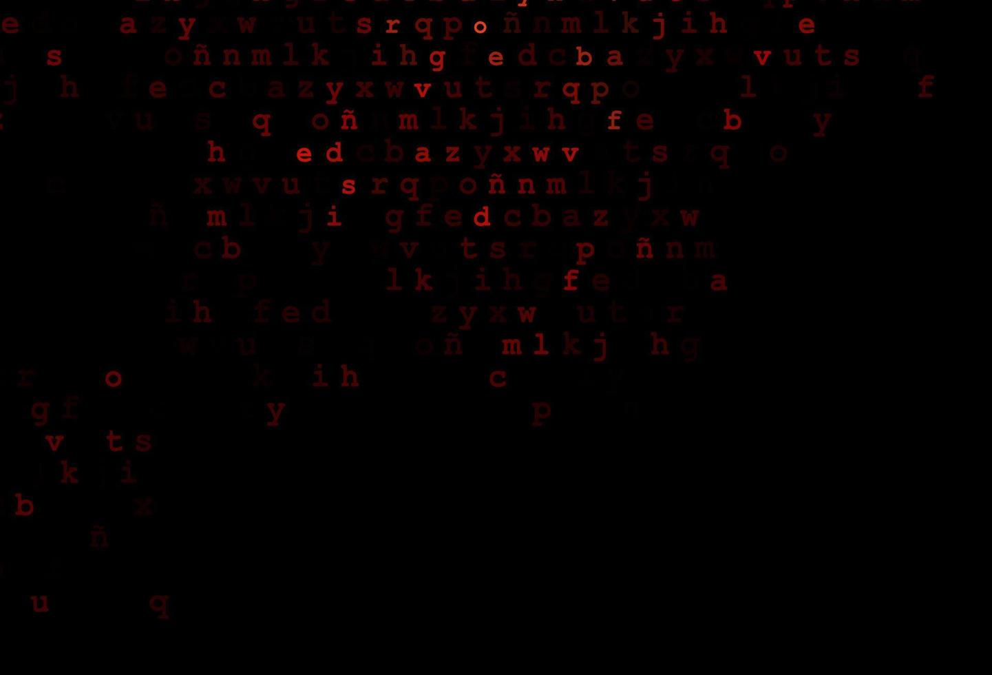 Dark red vector texture with ABC characters.