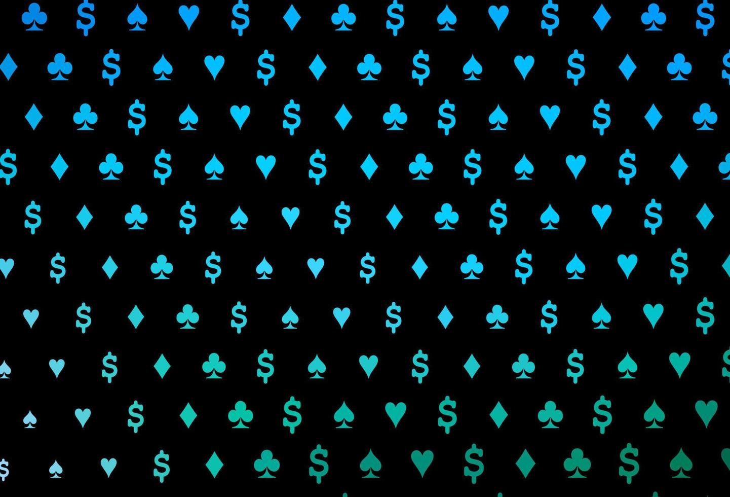 Dark blue, green vector pattern with symbol of cards.
