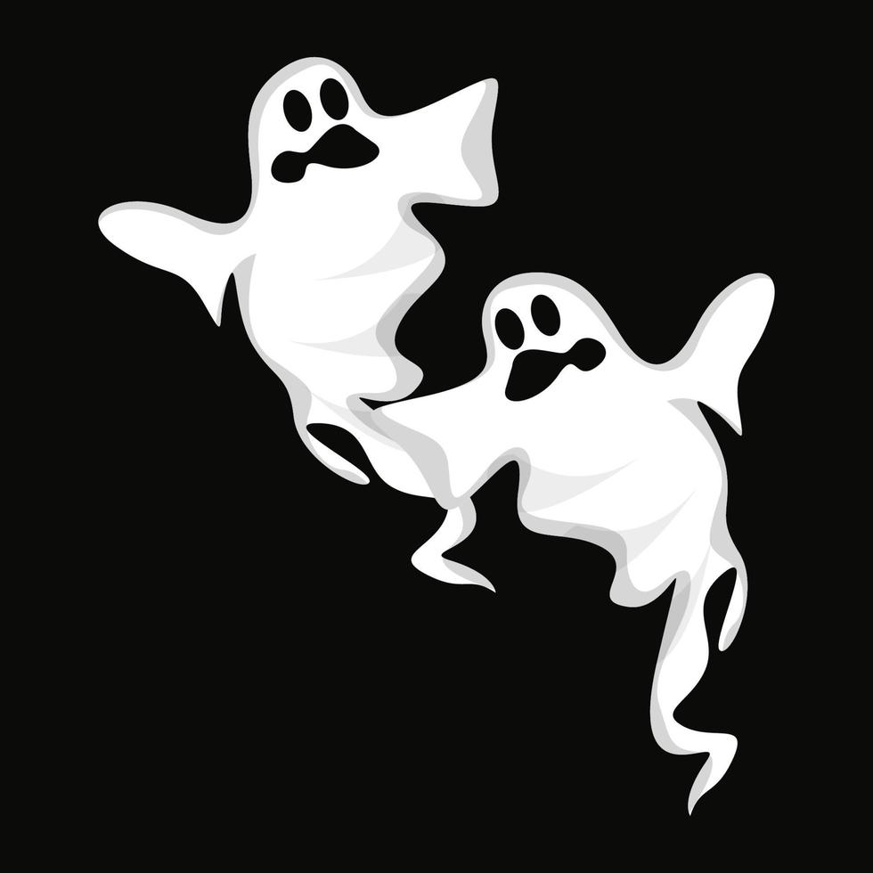 Ghost Logo Design, Halloween Icon, Halloween Costume Illustration, Celebration Banner Template vector