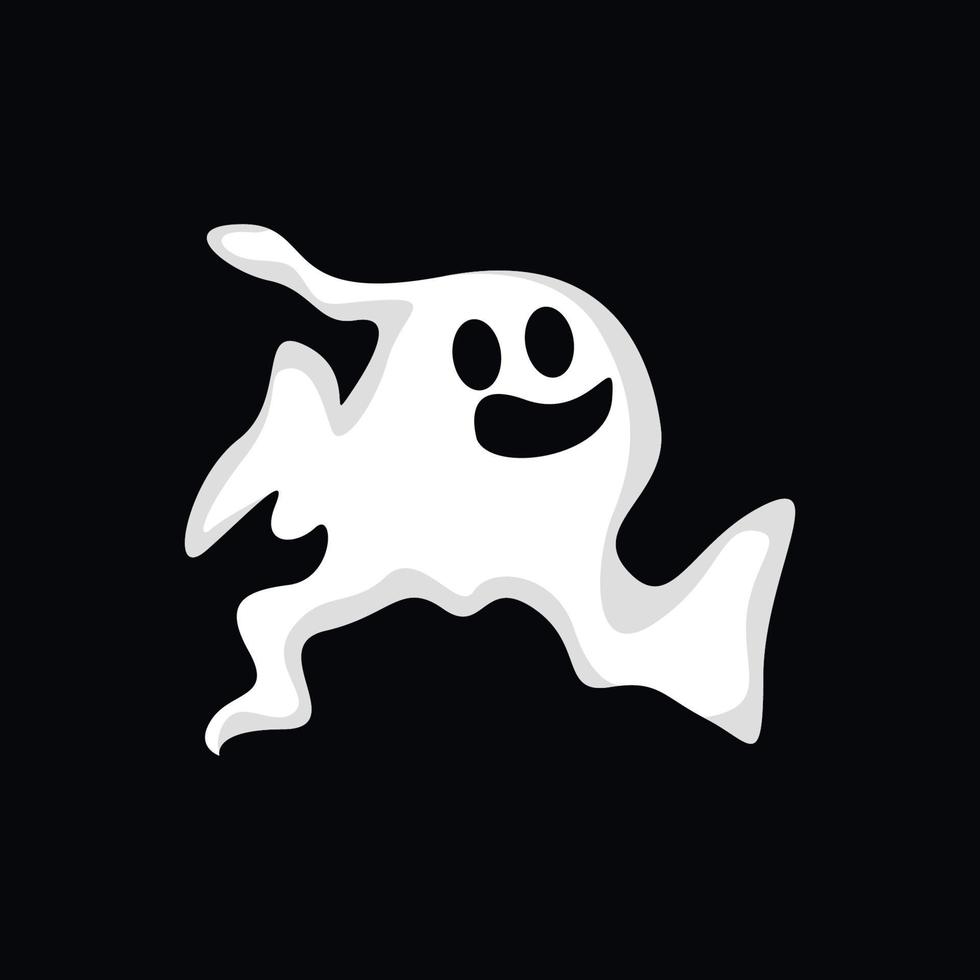 Ghost Logo Design, Halloween Icon, Halloween Costume Illustration, Celebration Banner Template vector