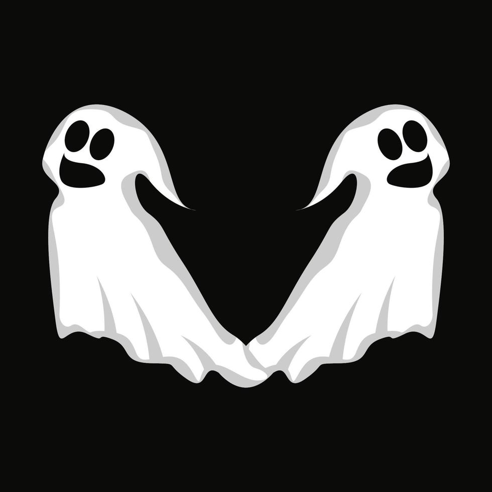 diseño de logotipo fantasma, icono de Halloween, ilustración de disfraces de Halloween, plantilla de banner de celebración vector